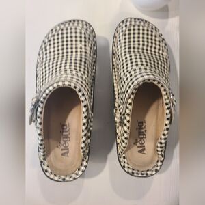 Alegria Seville Gingham Leather Comfort clog size 38